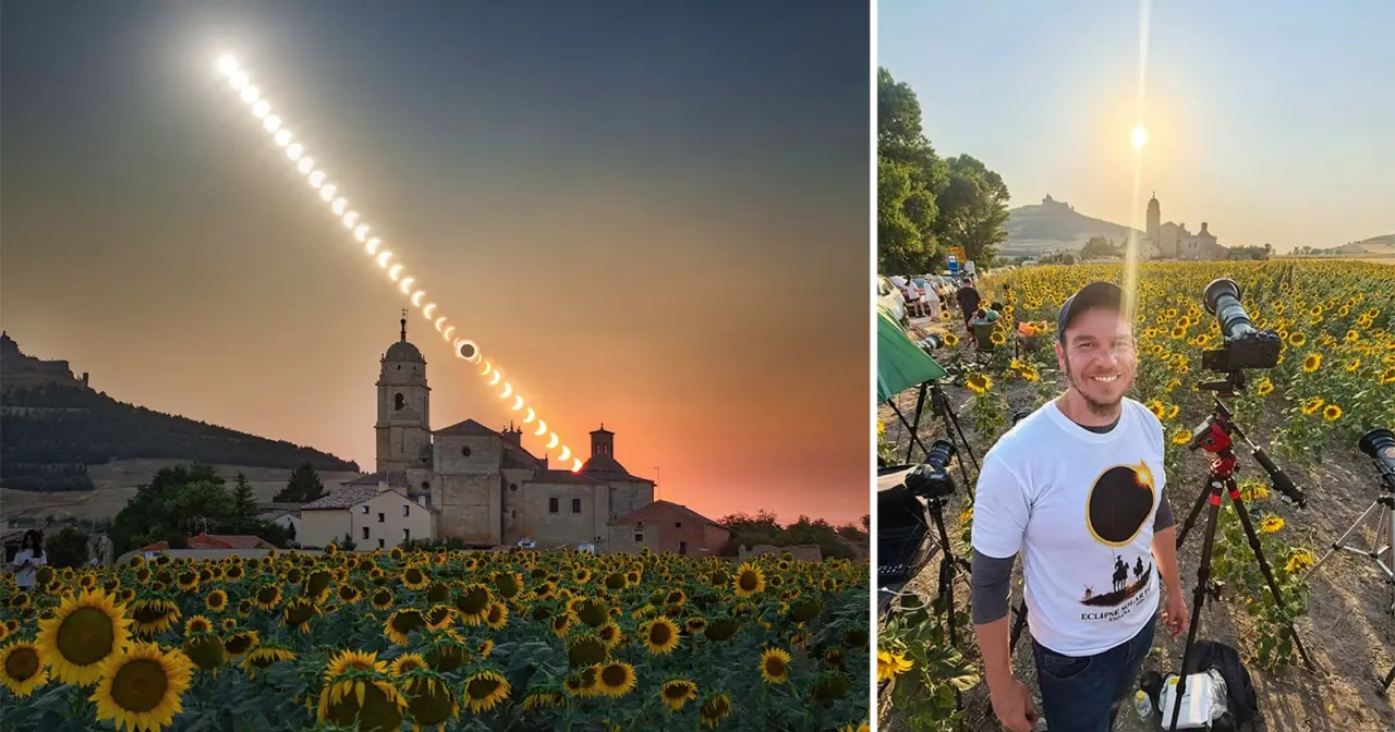 Fotógrafo brasileiro capta eclipse solar total em Espanha